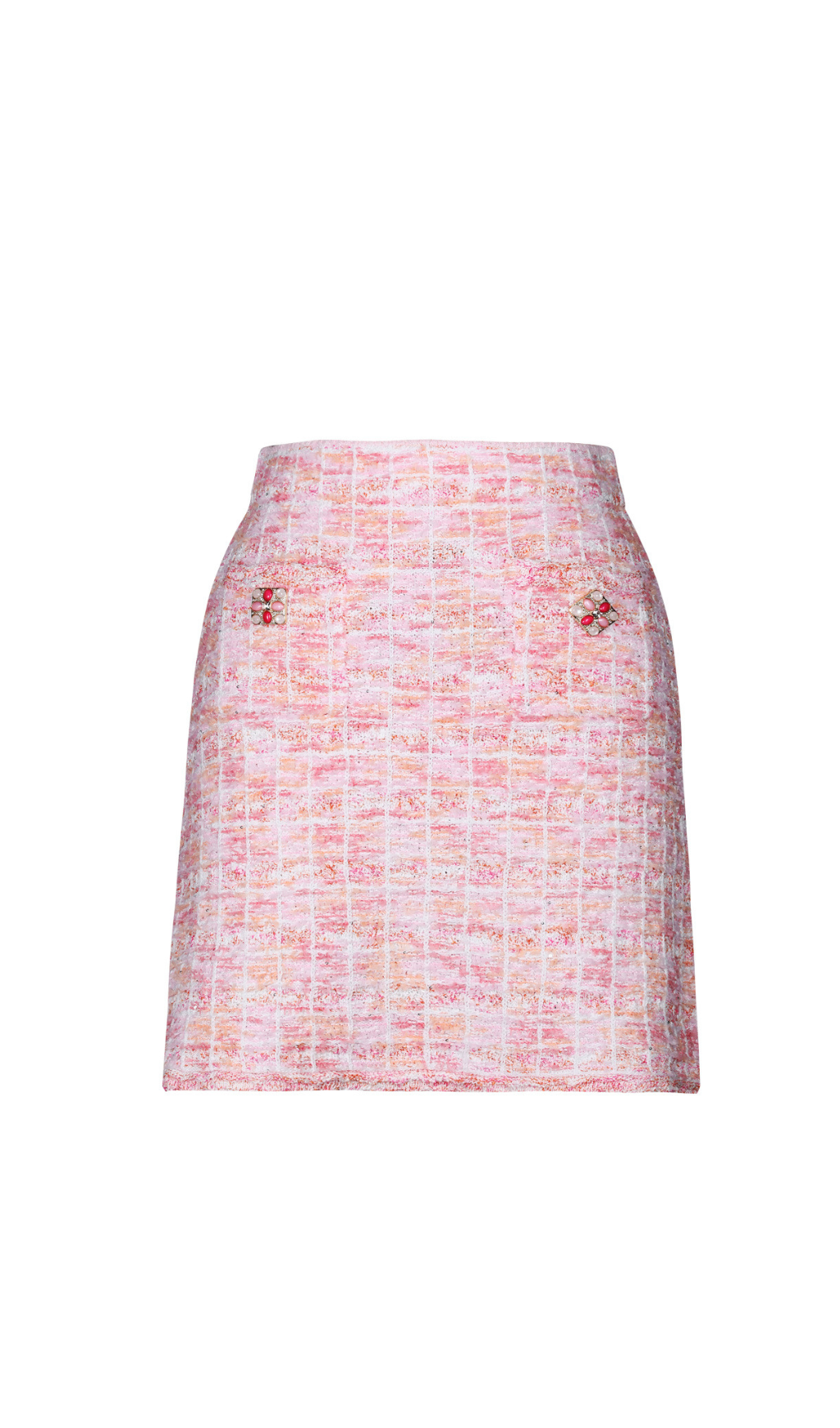 Pink Check Knit Skirt Flowering Girl