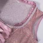 Dusty Pink Jacquard/Brocade Fit-And-Flare Dirndl Set Flowering Girl