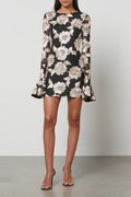 Floral-Embroidered Mesh Mini Dress Flowering Girl