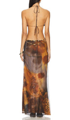 Kekona Halter Printed Maxi Dress Flowering Girl