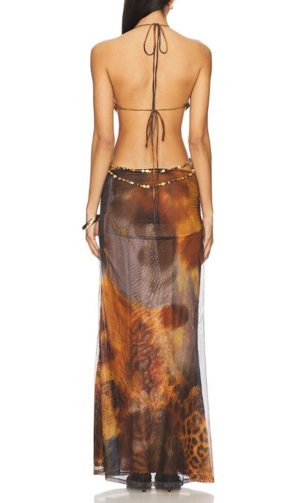 Kekona Halter Printed Maxi Dress Flowering Girl