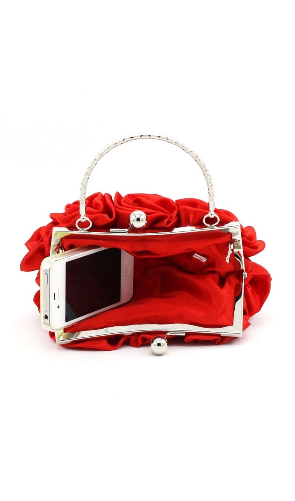 Adahy Flower Satin Bag In Red Flowering Girl