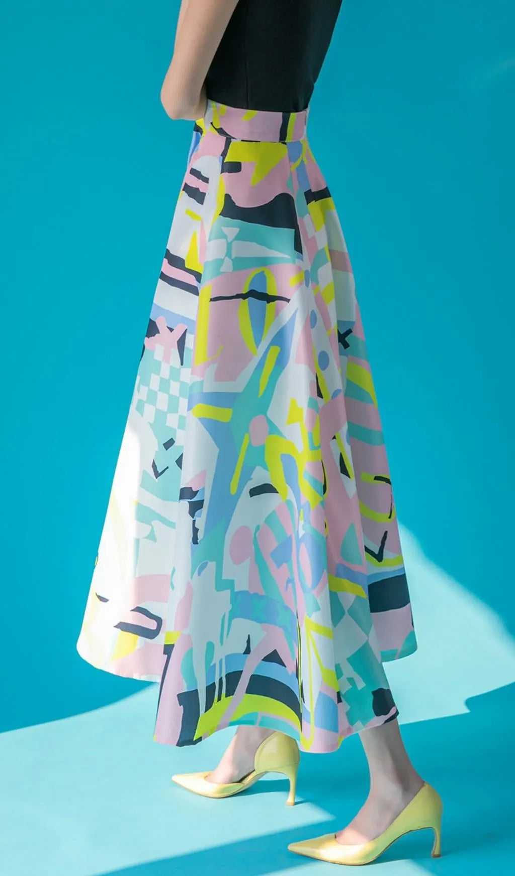 Lilike Printed Midi Skirt Flowering Girl