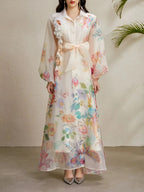 Maru Apricot Printed Maxi Dress Flowering Girl