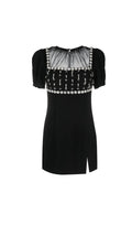CREPE EMBELLISH MINI DRESS IN BLACK Flowering Girl