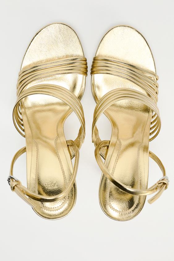METALLIC STRAPPY SANDALS Flowering Girl