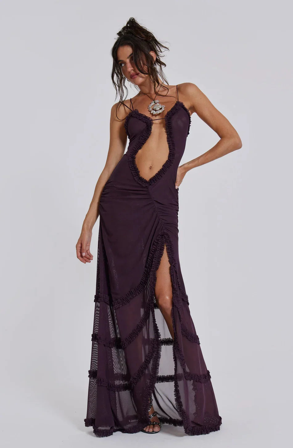 Norah Printed Maxi Dress - Purple Flowering Girl