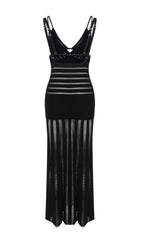 Gerben Black V-Neck Maxi Dress Flowering Girl