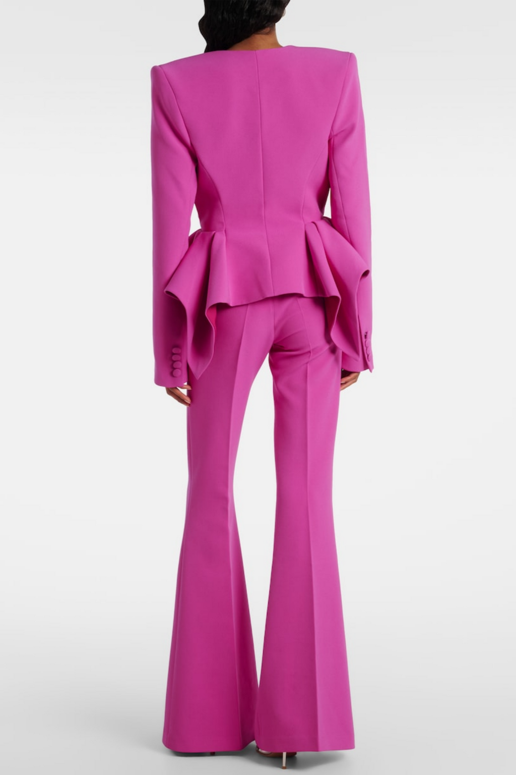 Audith Ruffled Blazer Two Piece Set - Pink Flowering Girl