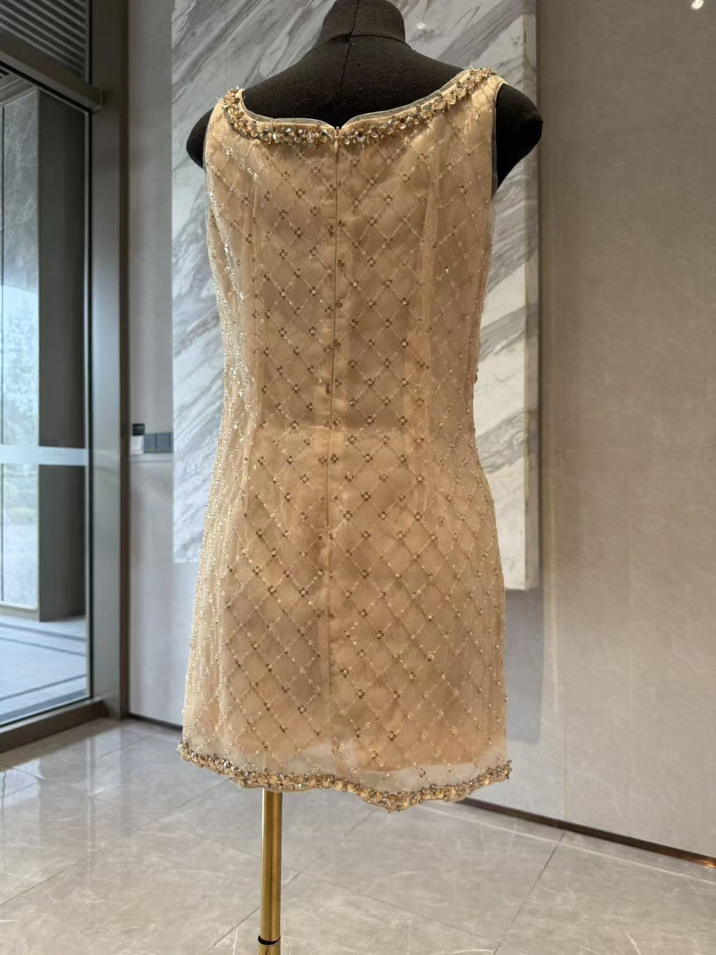 Mona Embellished Rhinestone Sequin Mini Dress In Yellow Flowering Girl
