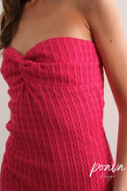 Textured Strapless Mini Dress Flowering Girl