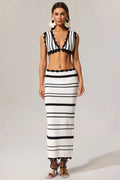 Tannen Hollow Out High Slit Two-Piece Set Flowering Girl