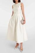 Jocelyn Bowknot-Side Bandage Strapless Maxi Dress In Apricot Flowering Girl