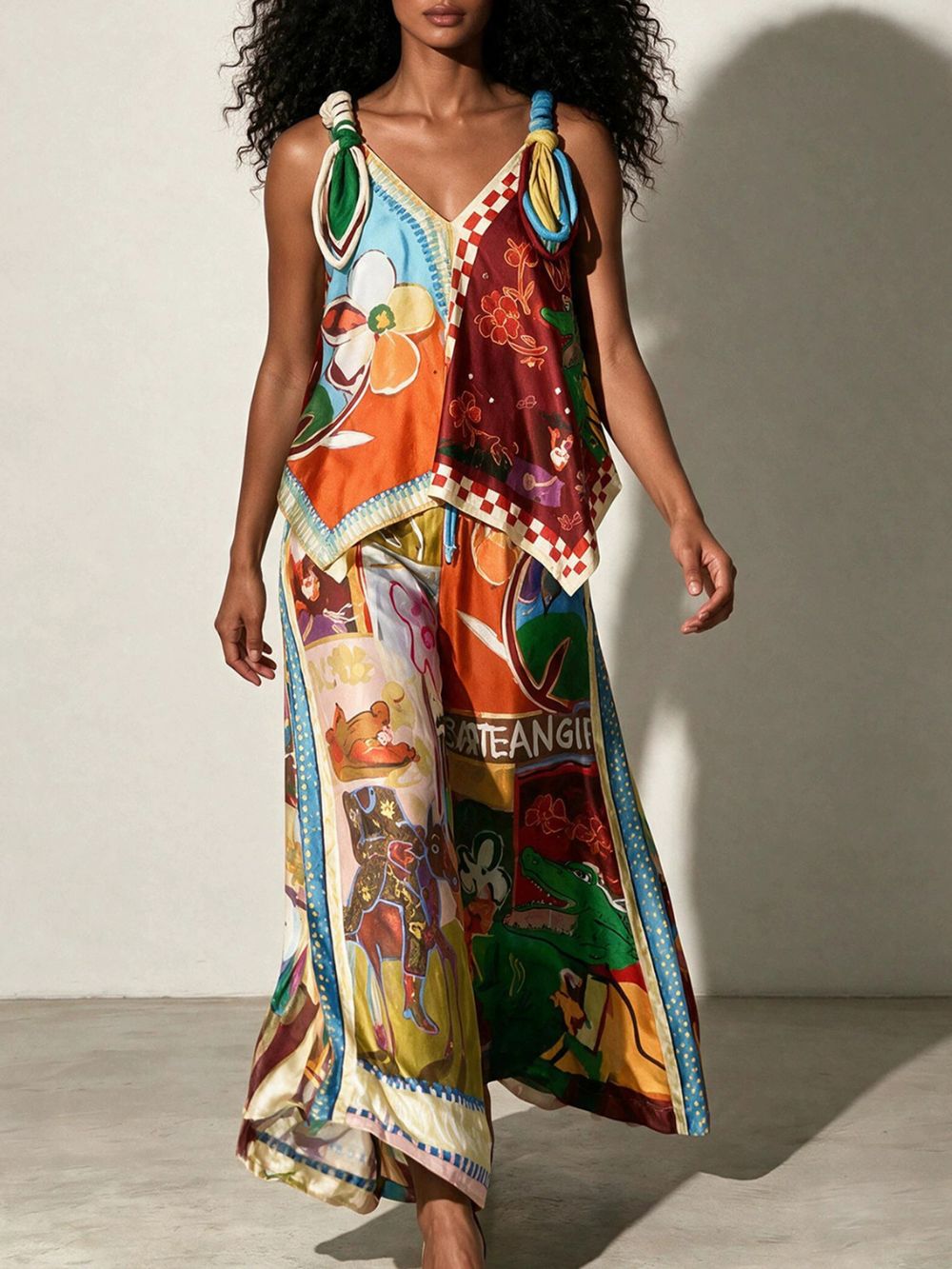Melinda Printed Two-Piece Set Flowering Girl