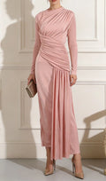 Leoni Long Sleeve Ruched Maxi Dress Flowering Girl