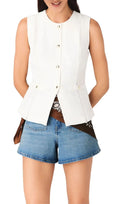 Leena Linen Blend Waistcoat Flowering Girl