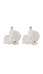 Olatunde White Flower Earrings Flowering Girl