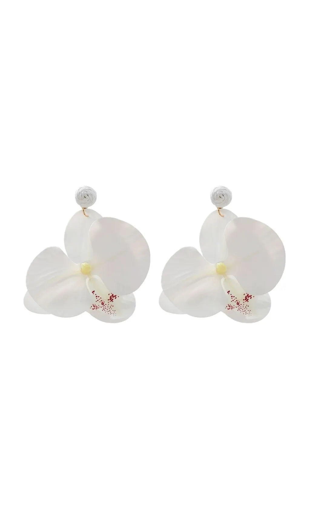 Olatunde White Flower Earrings Flowering Girl