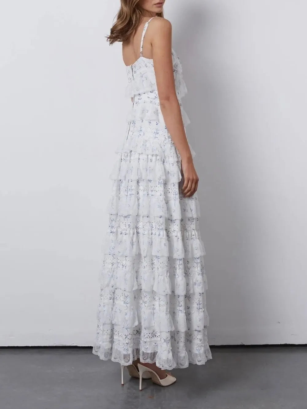Dianthe Floral Printed Layered Maxi Dress Flowering Girl