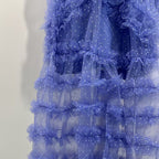 v-neckline tiered mesh gown in blue Flowering Girl