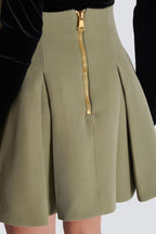 Short Pleated Skirt In Grain De Poudre Flowering Girl
