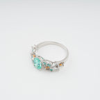 Ardelle Green Crystal Embellished Sterling Silver Ring Flowering Girl