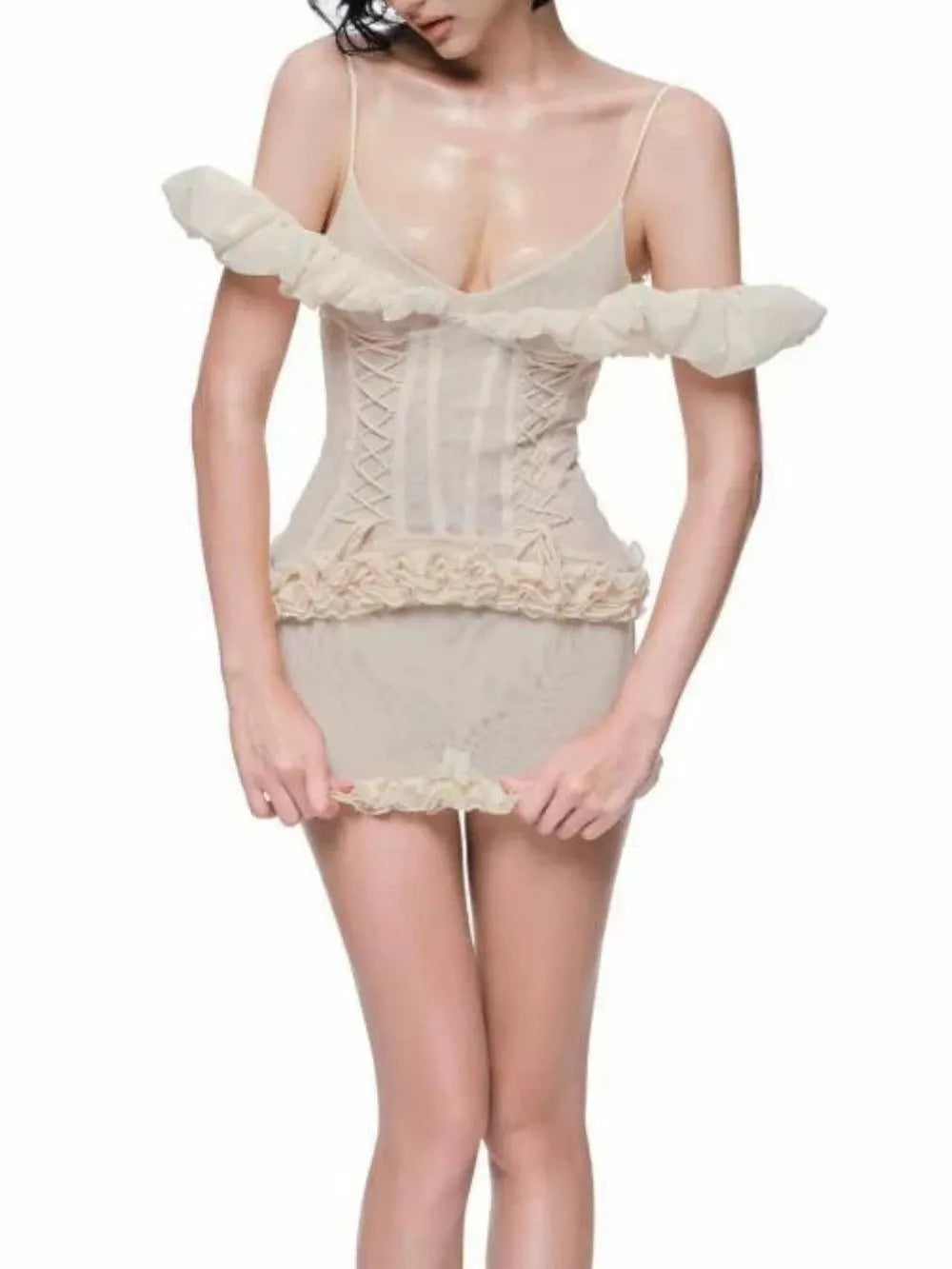 Marylin Spaghetti Ruffle Top Flowering Girl