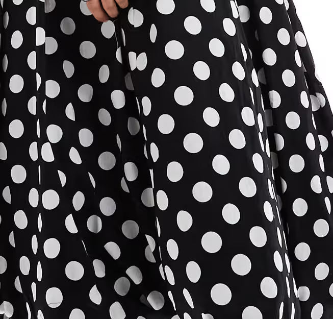 strap midi dress in mono polka dot Flowering Girl