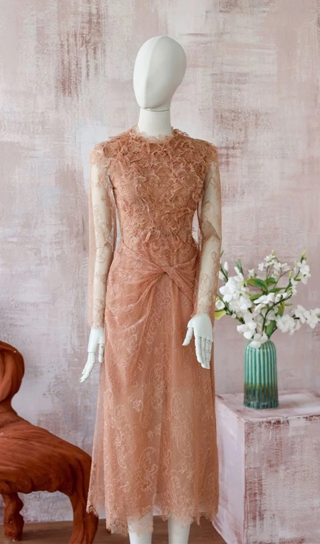 Jamar Lace Long Sleeve Midi Dress Flowering Girl