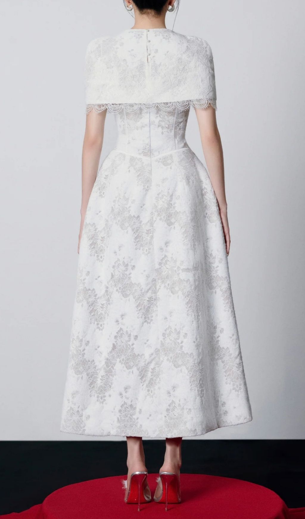 Keoni White Lace Midi Dress Flowering Girl