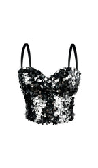 Gitte Sequin Crop Top Flowering Girl