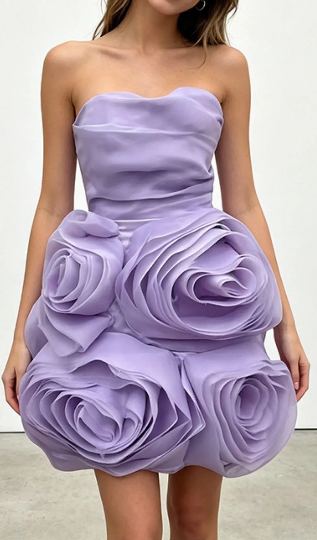 Kendyl Strapless Flower Mini Dress Flowering Girl