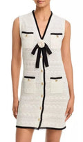 Pointelle Knit Mini Dress - White Flowering Girl