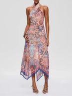 Foley Halterneck Printed Midi Dress Flowering Girl