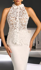Mervion Sleeveless Lace Shirt Flowering Girl