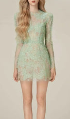 Adri Lace Embroidery Mini Dress Flowering Girl