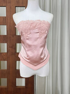Maysie Pink Strapless Lace Top Flowering Girl