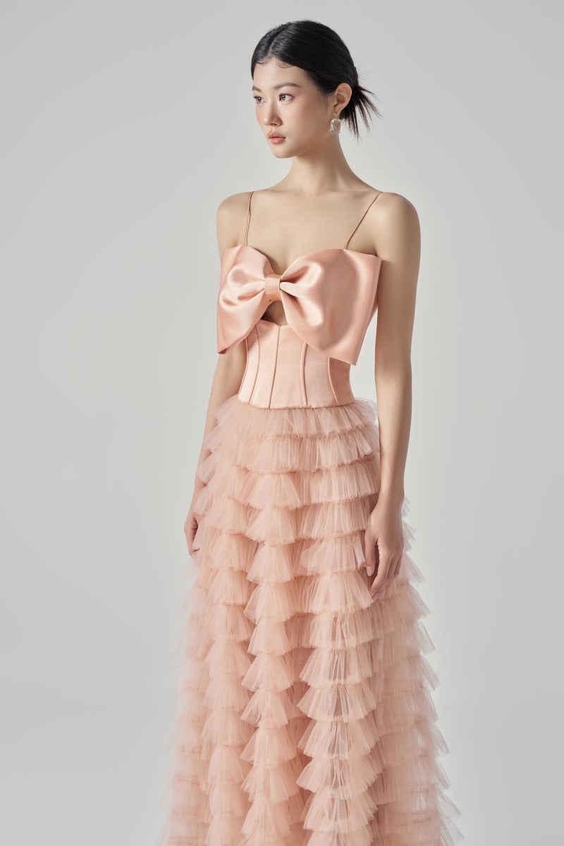 CLARA TAFFETA AND TULLE DRESS Flowering Girl