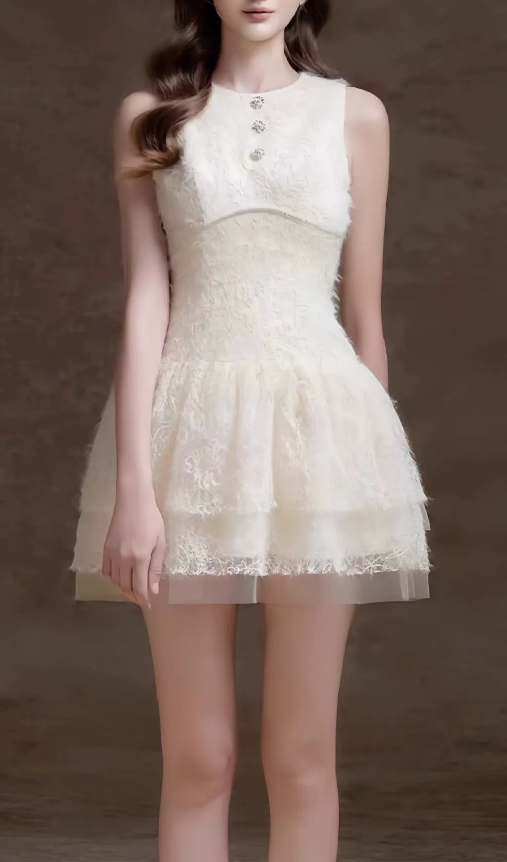 Elfreda White Lace Mini Dress Flowering Girl