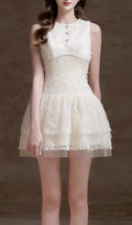Elfreda White Lace Mini Dress Flowering Girl