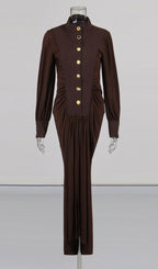 Hikari Long Sleeve Ruched Maxi Dress Flowering Girl