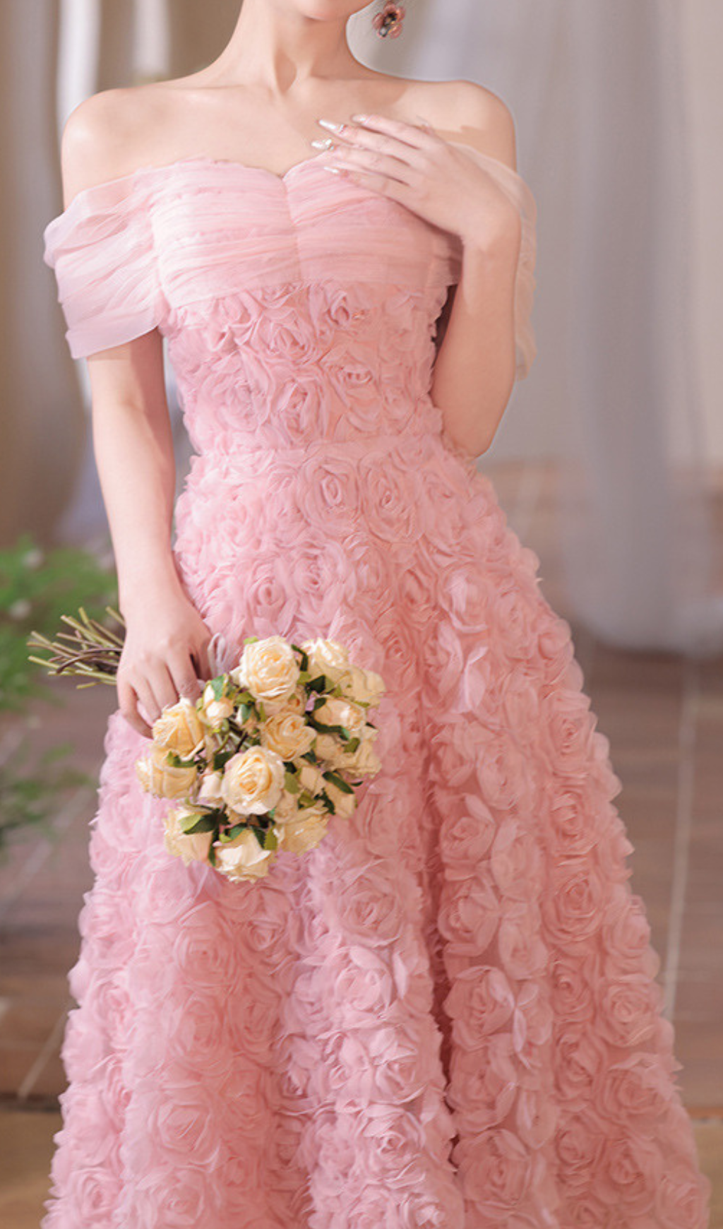 Giovani Pink Flower Midi Dress Flowering Girl