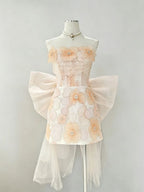 Maho Strapless Flower Bow Mini Dress Flowering Girl
