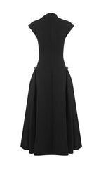 A Line Maxi Dress Black Flowering Girl