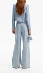 BLUE SEQUIN BOUCLE TOP Flowering Girl