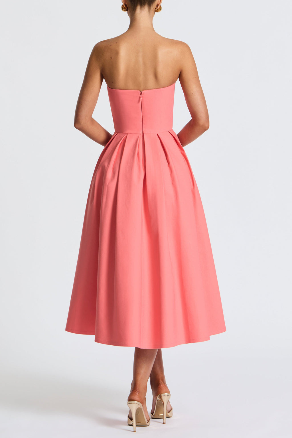 Edith Midi Dress - Coral Pink Flowering Girl