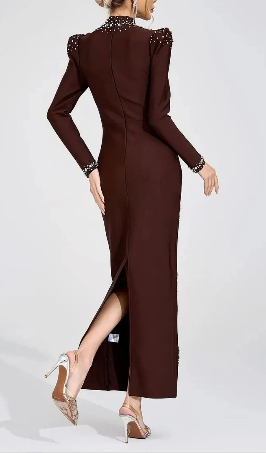 Tammy Brown Rhinestone Embellished Bandage Maxi Dress Flowering Girl