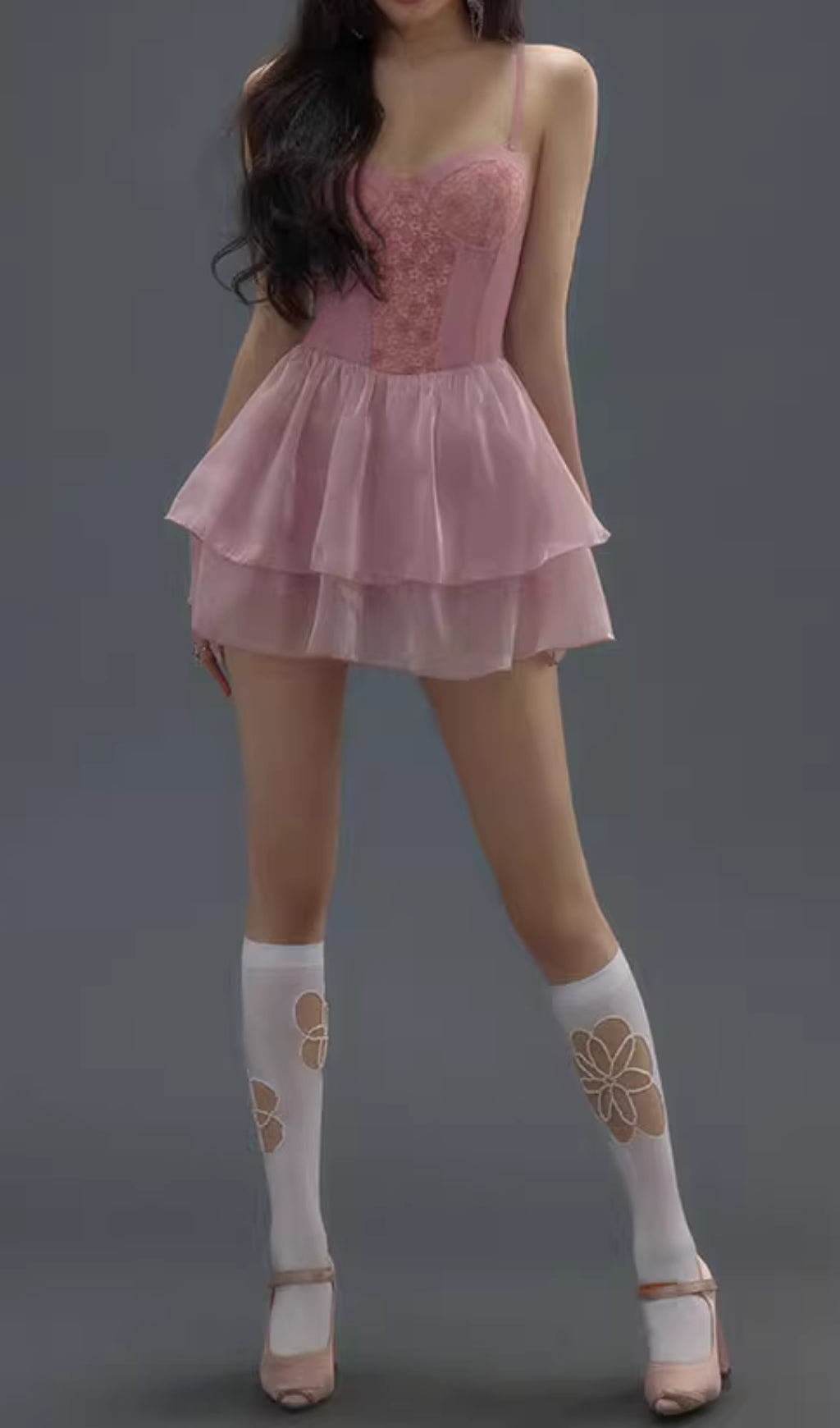 Danika Pink Floral Dress Swimsuit Flowering Girl