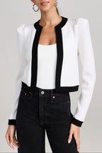 Trina Cable Structured Cropped Cardigan Flowering Girl