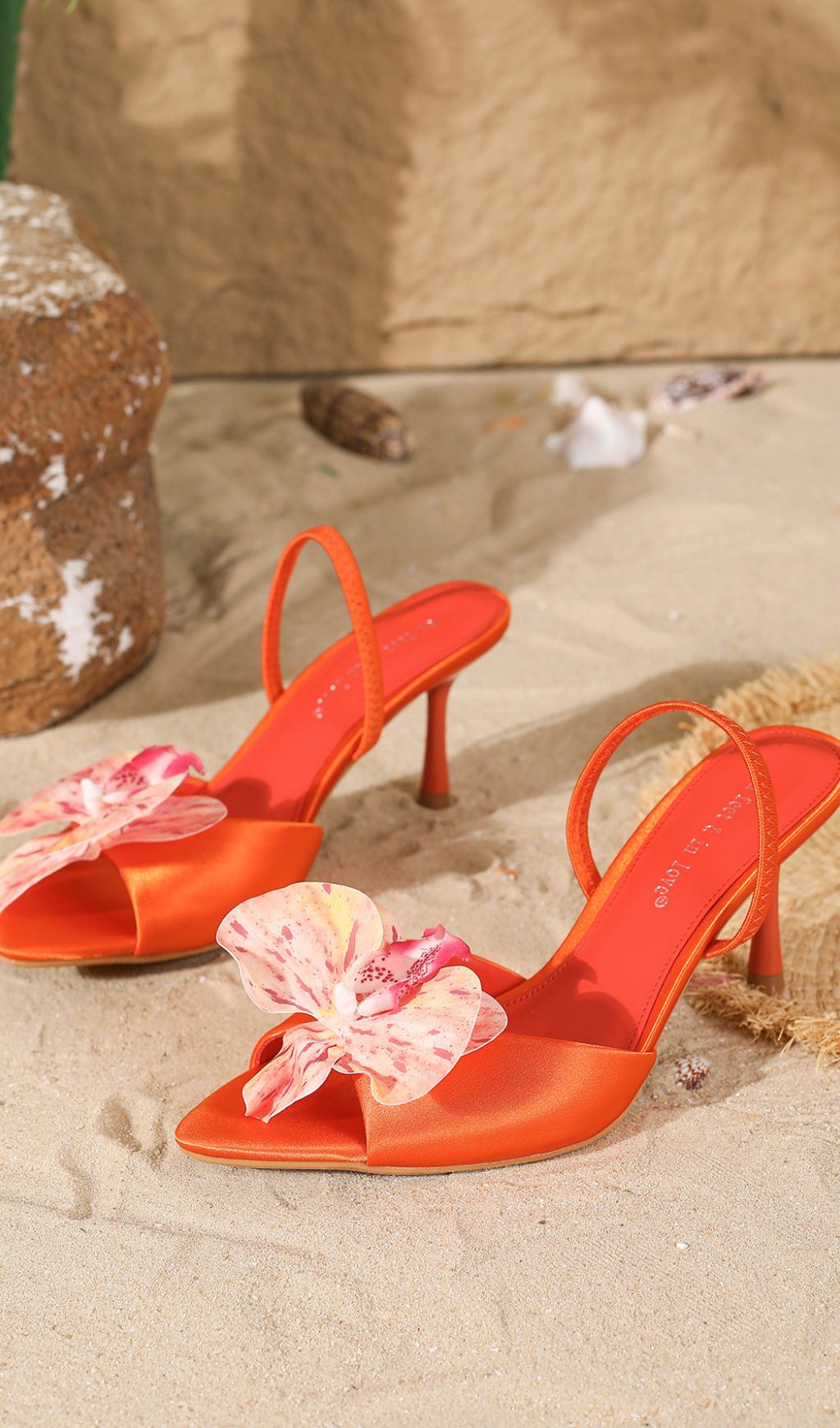 Hollace Orange Flower Sandals Flowering Girl